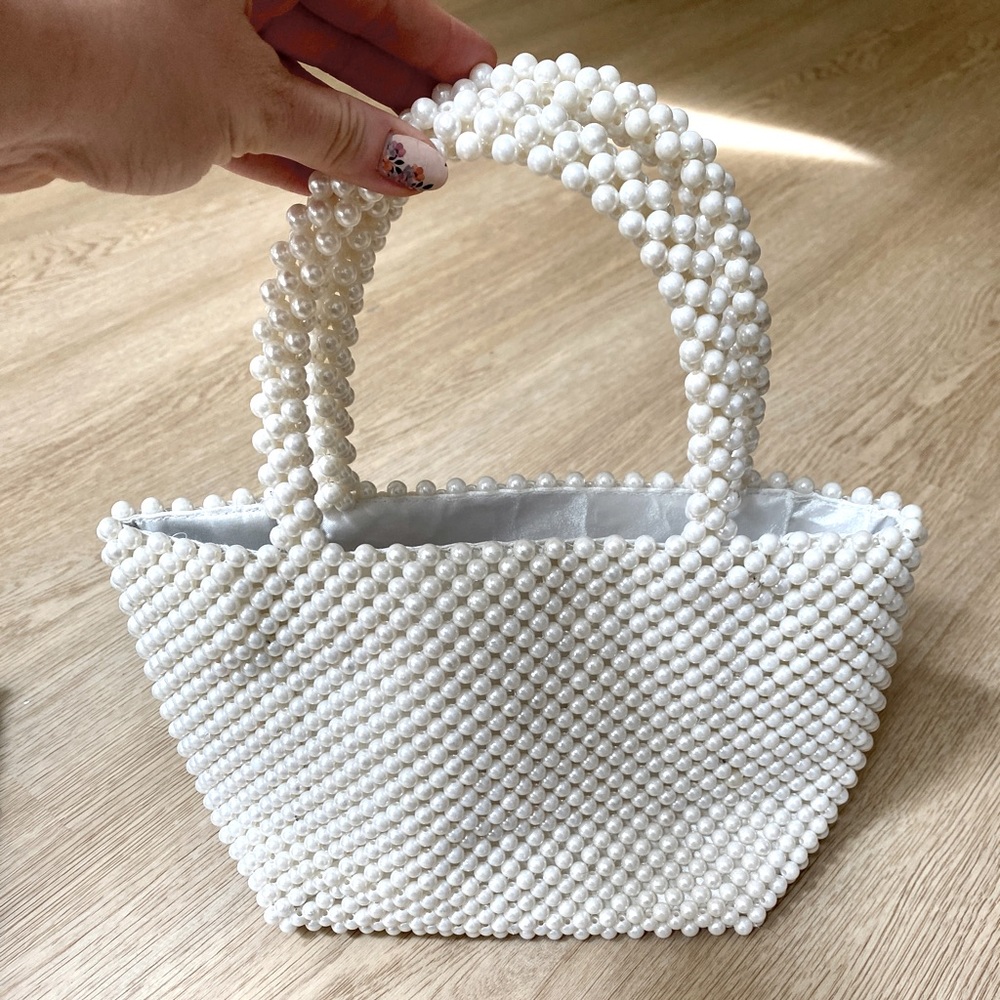 Bloomingdales Aqua pearl handbag